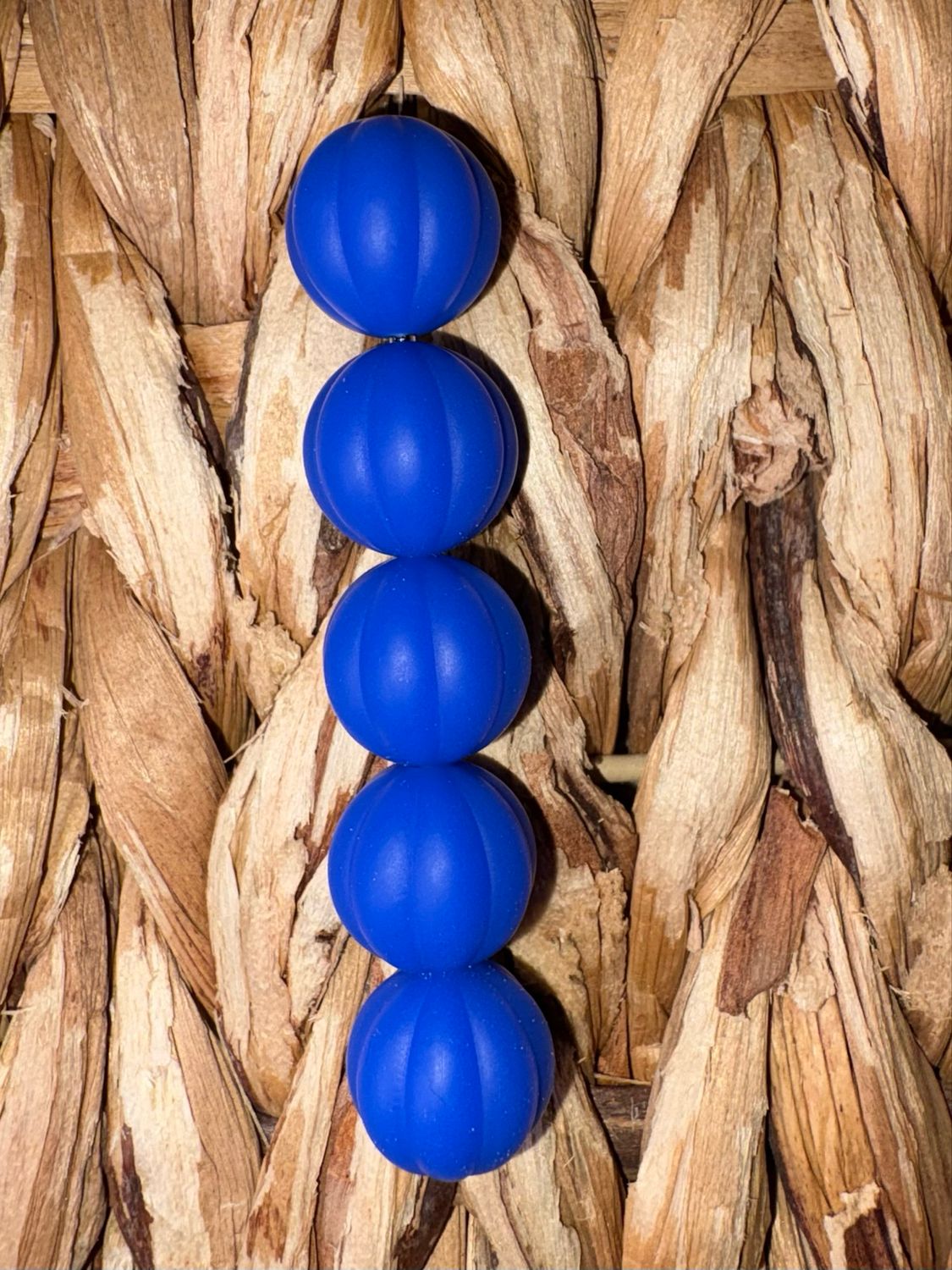 Dark Blue Pumpkin Silicone Bead 15mm