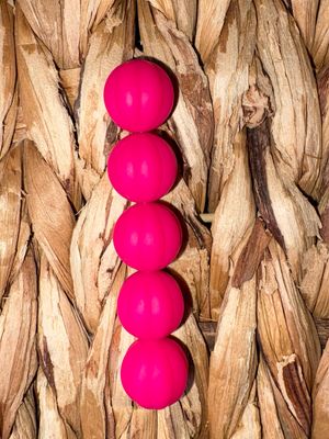 Hot Pink Pumpkin Silicone Bead 15mm