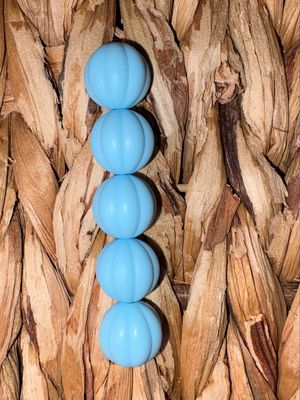 Baby Blue Pumpkin Silicone Bead 15mm