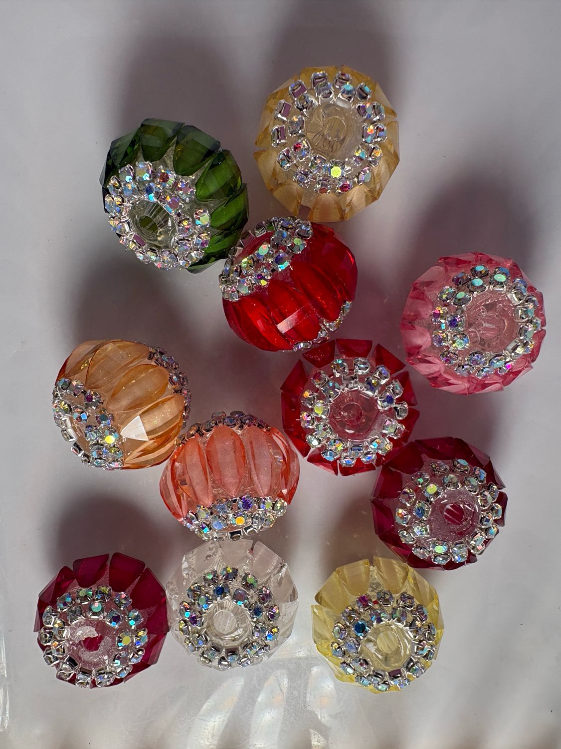 Pumpkin Rhinestone- 10pc- Bulk Bag S44