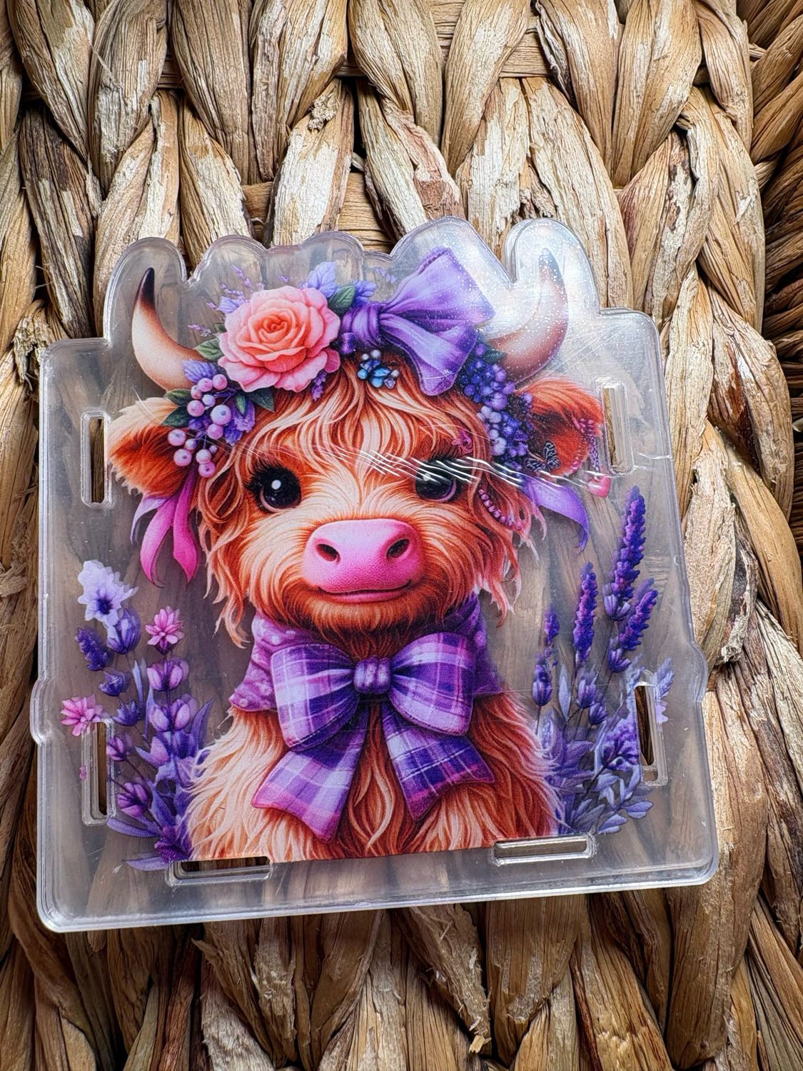Cow Purple Flower Pen Box