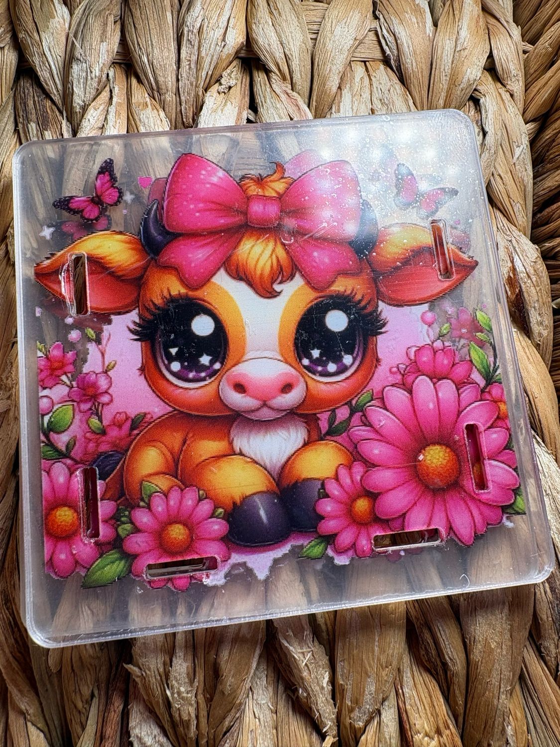 Cow Pink Flower Pen Box