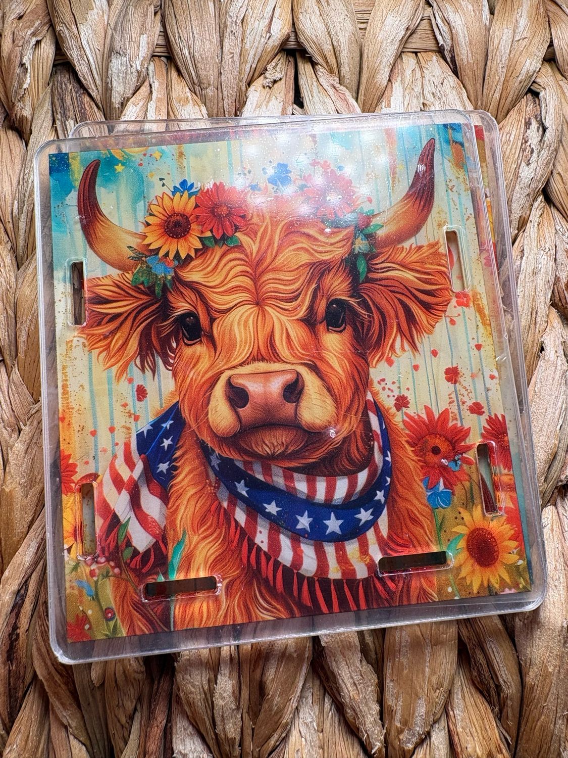 Cow Patriotic Pen Box