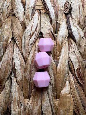 Light Pink Octagon Silicone Bead 15mm
