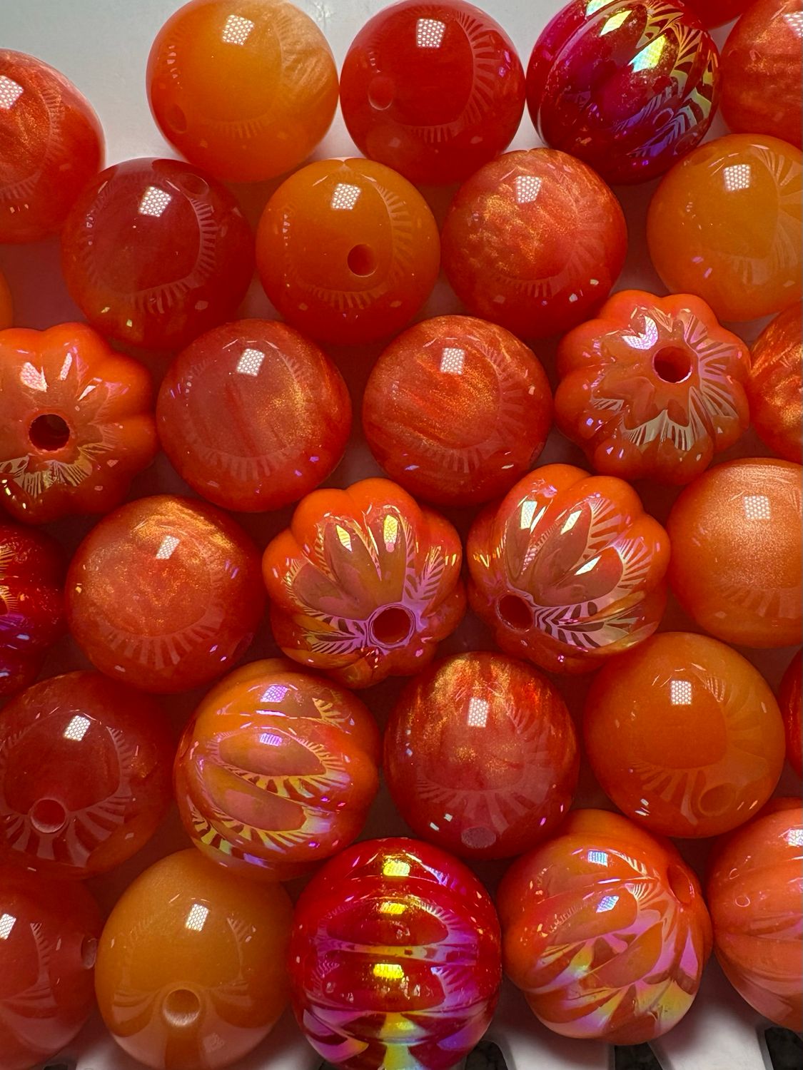 Orange &amp; Red Mix 15mm Bulk Bag- 50pc