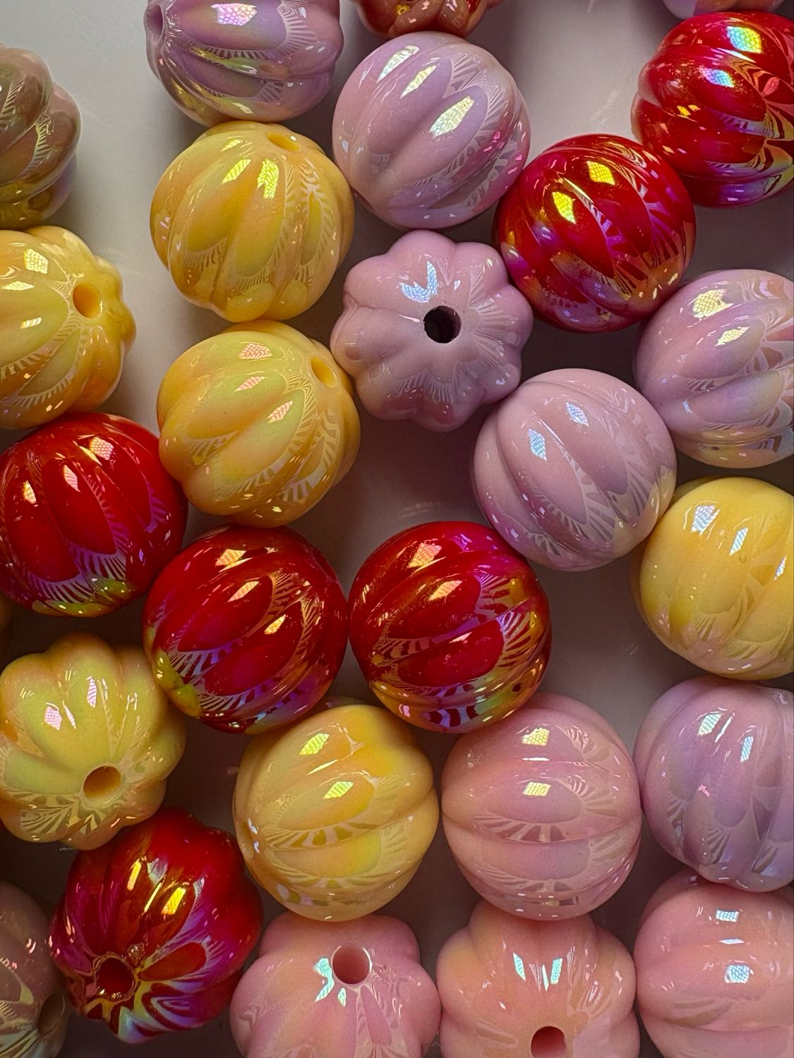 Pumpkin Beads Mix Bulk Bag- 50pc