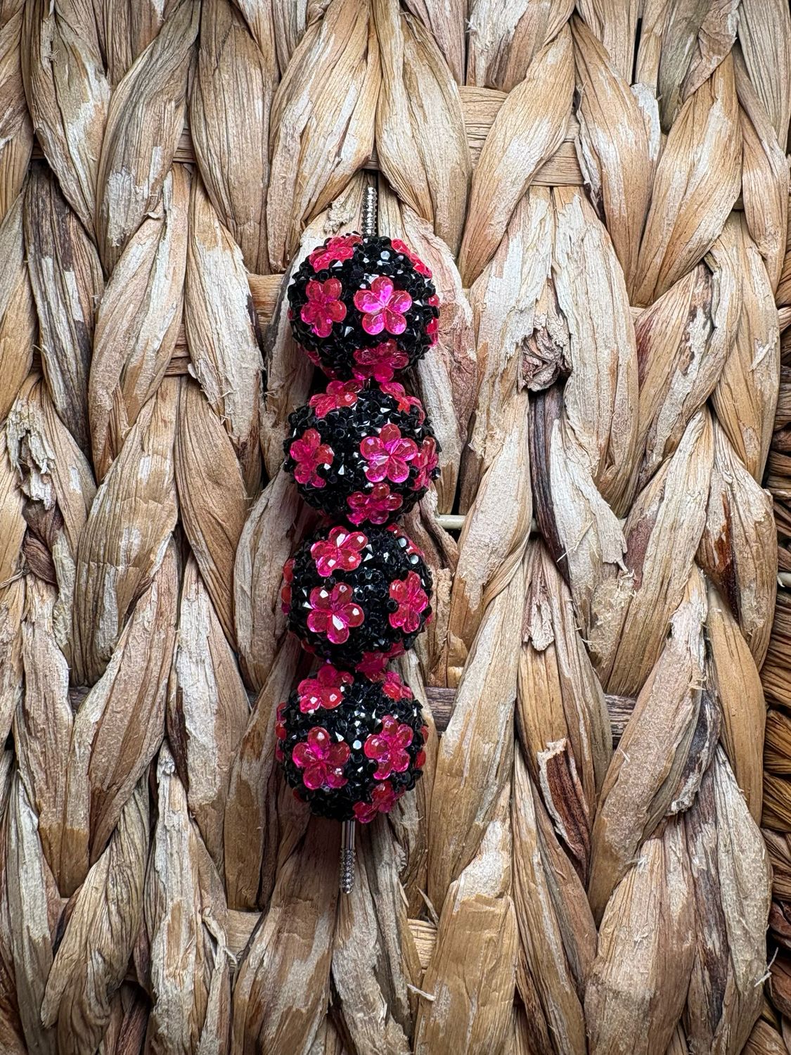 20mm Hot Pink Flower Sugar Bead