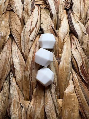 White Octagon Silicone Bead 15mm