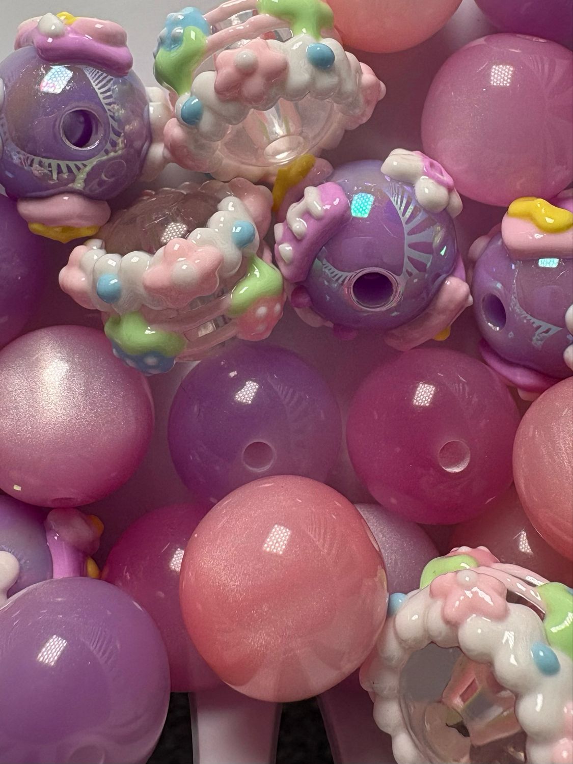 Purple &amp; Pink Beads Mix Bulk Bag- 50pc