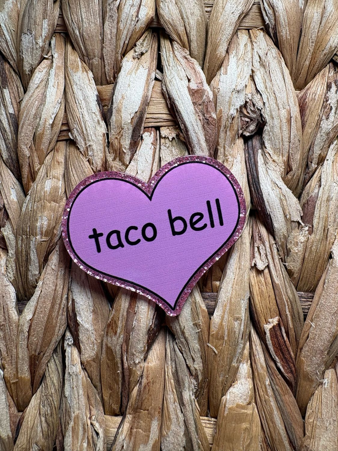 taco bell heart acrylic flatback