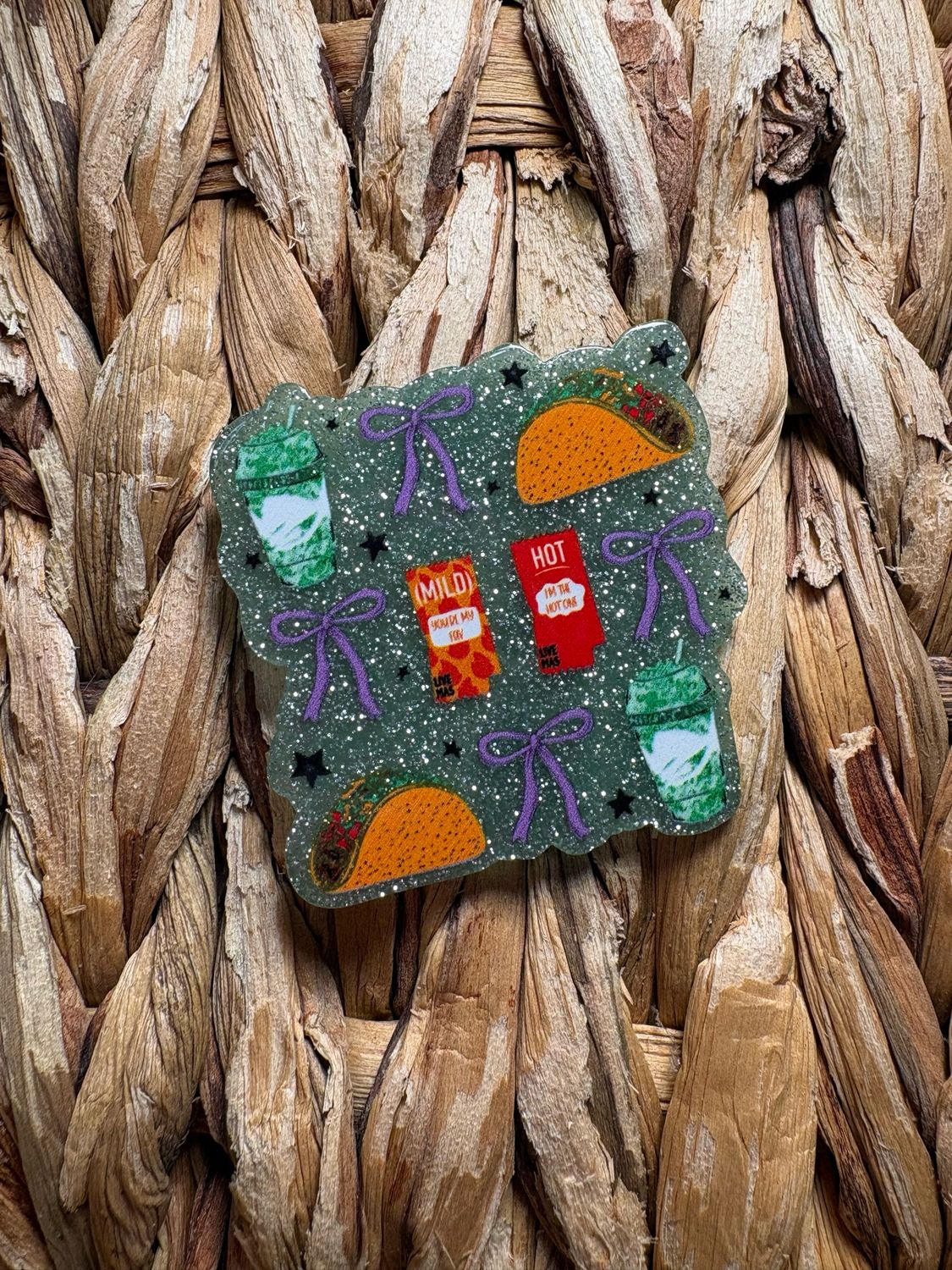 taco bell sauce acrylic flatback