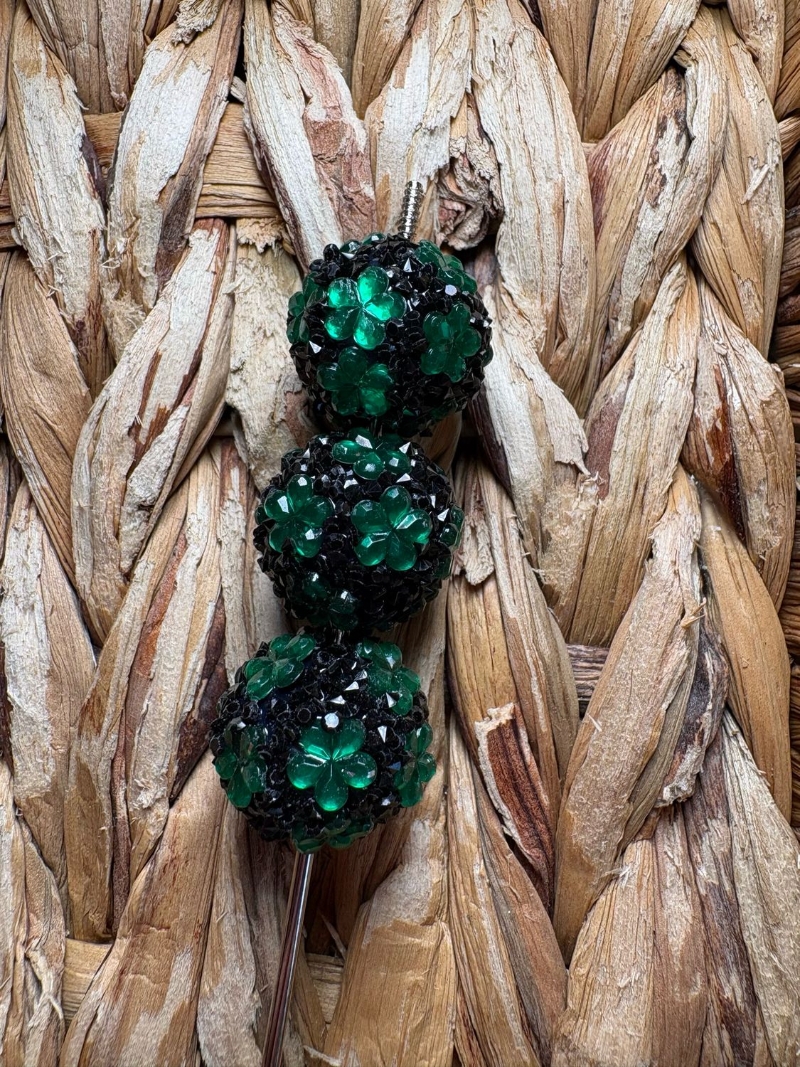 20mm Dark Green Flower Sugar Bead