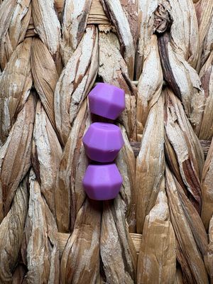 Light Purple Octagon Silicone Bead 15mm