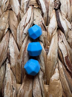 Blue Octagon Silicone Bead 15mm