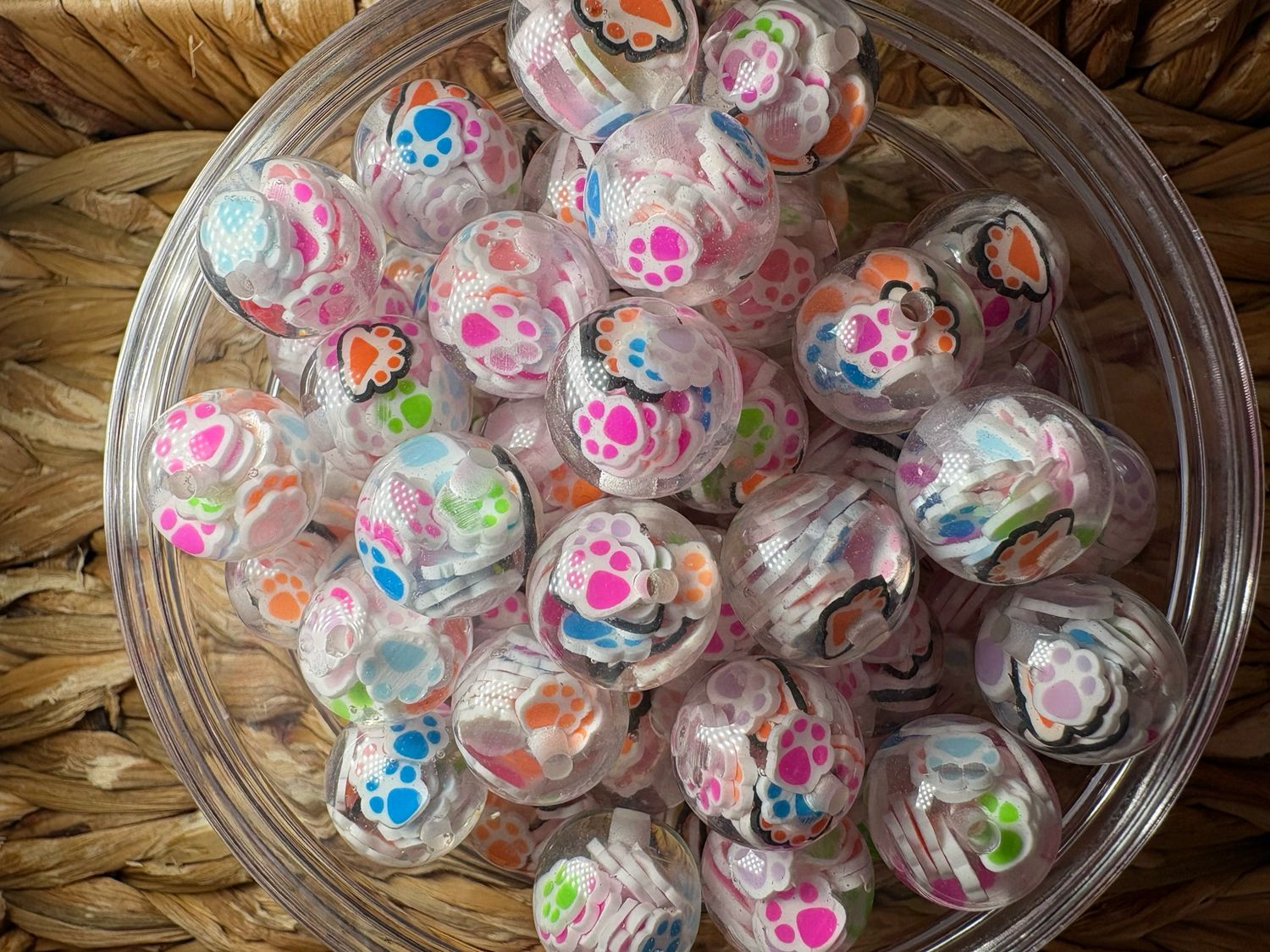 15mm Paw Confetti Bead