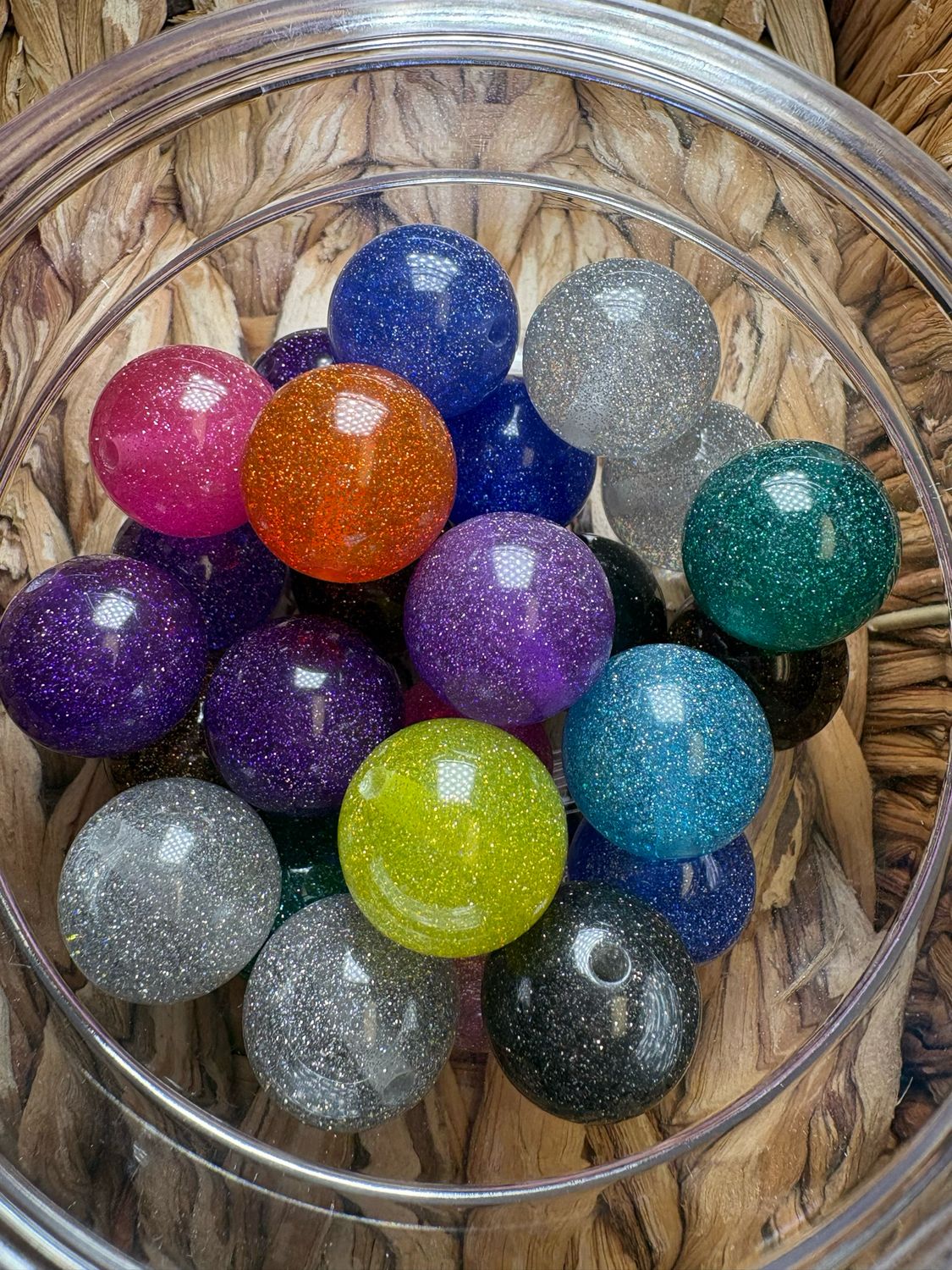 Bulk Bag 20mm Glitter Mix- 25pc S62