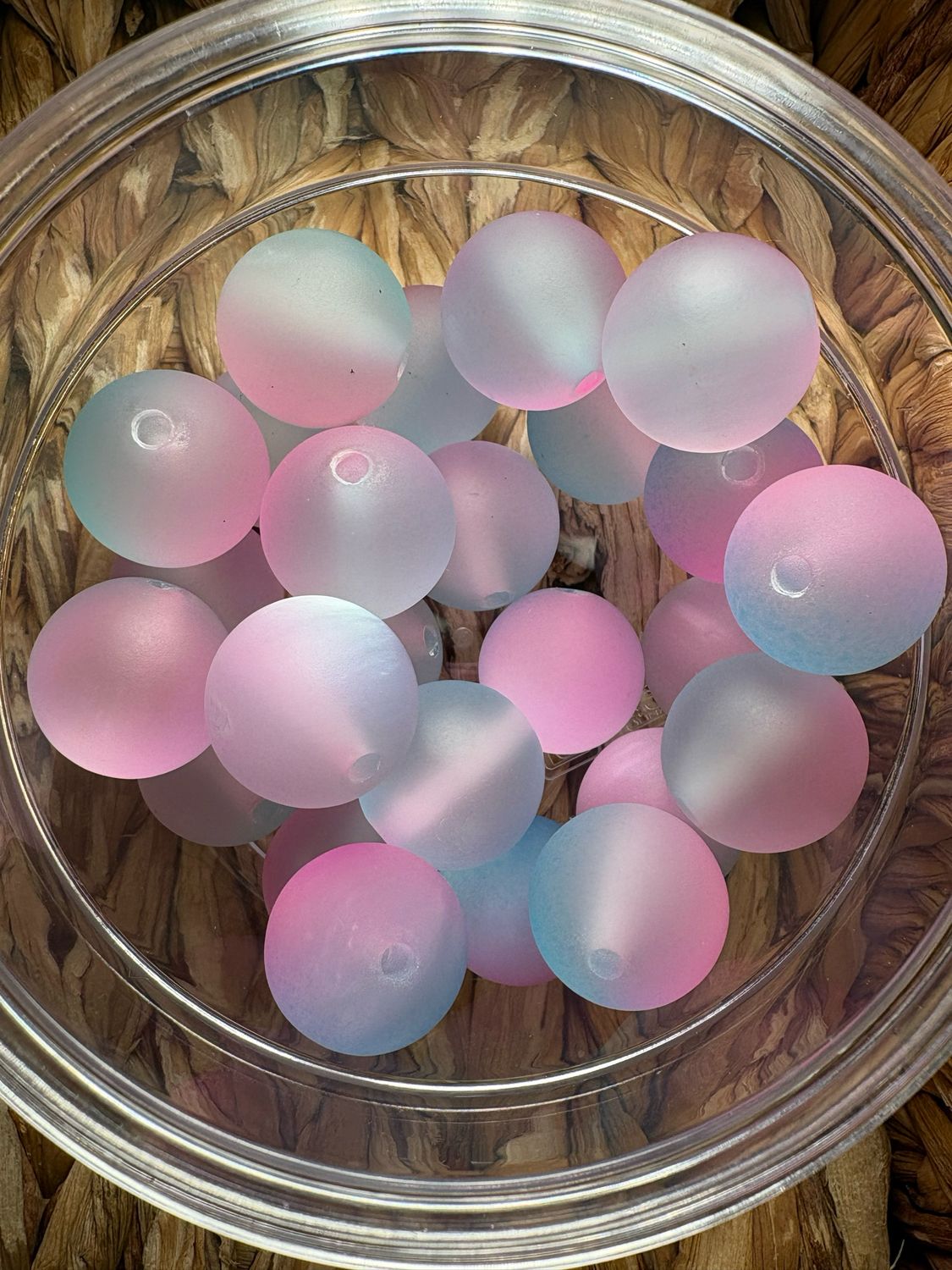 Bulk Bag 20mm Purple Ombre Matte Bead- 25pc S61