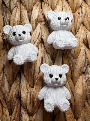 White Large Acrylic Bear Bead