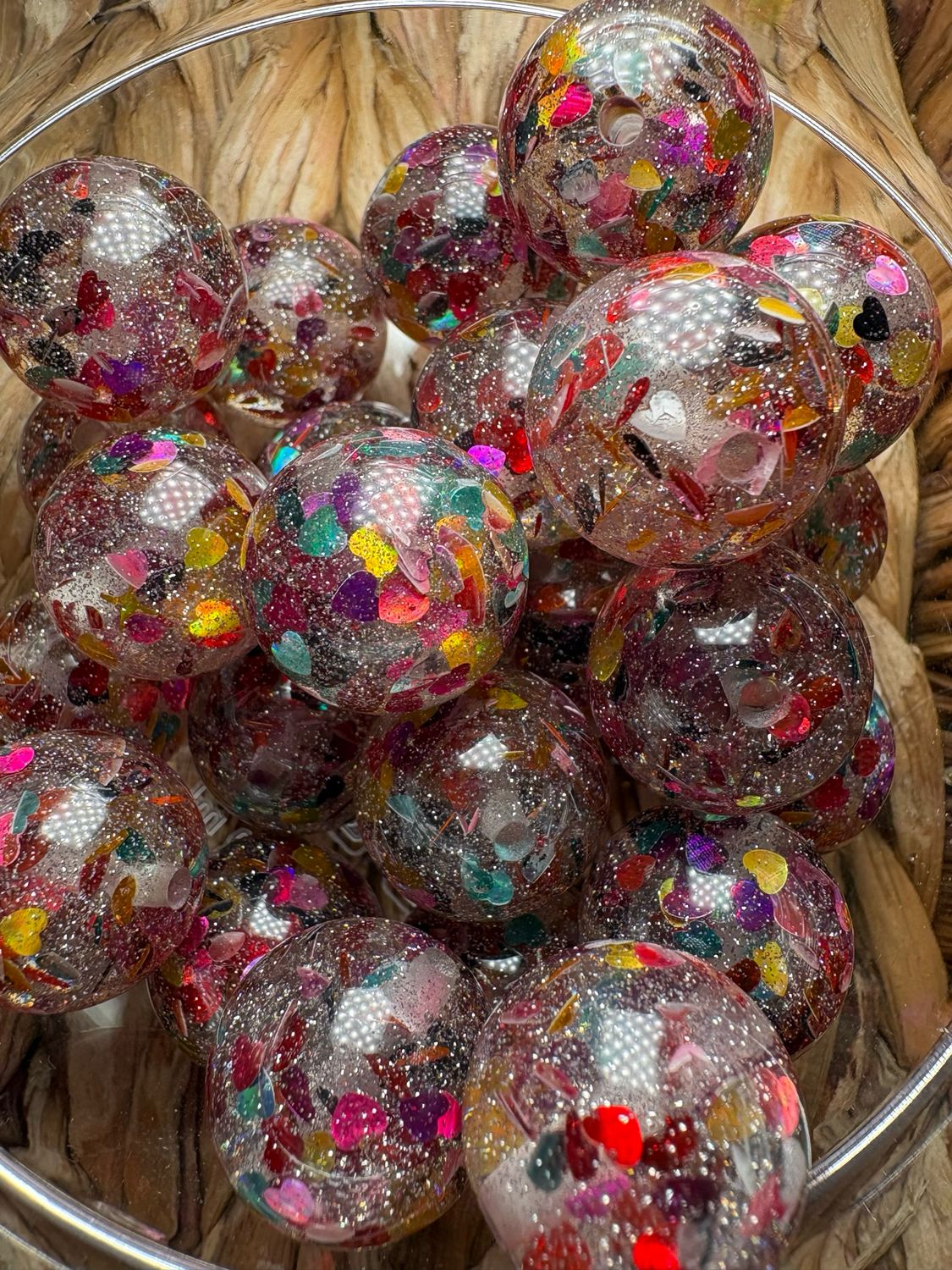 Bulk Bag 20mm Heart Confetti Glitter-25pc S80