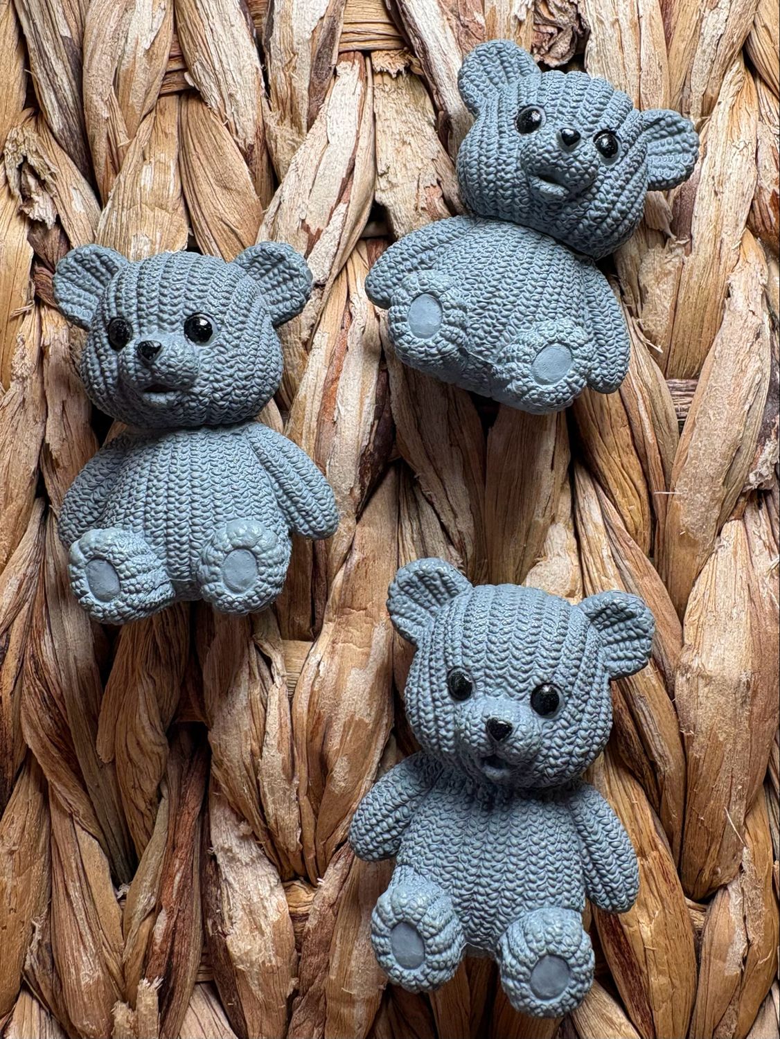 Gray Large Acrylic Bear Bead