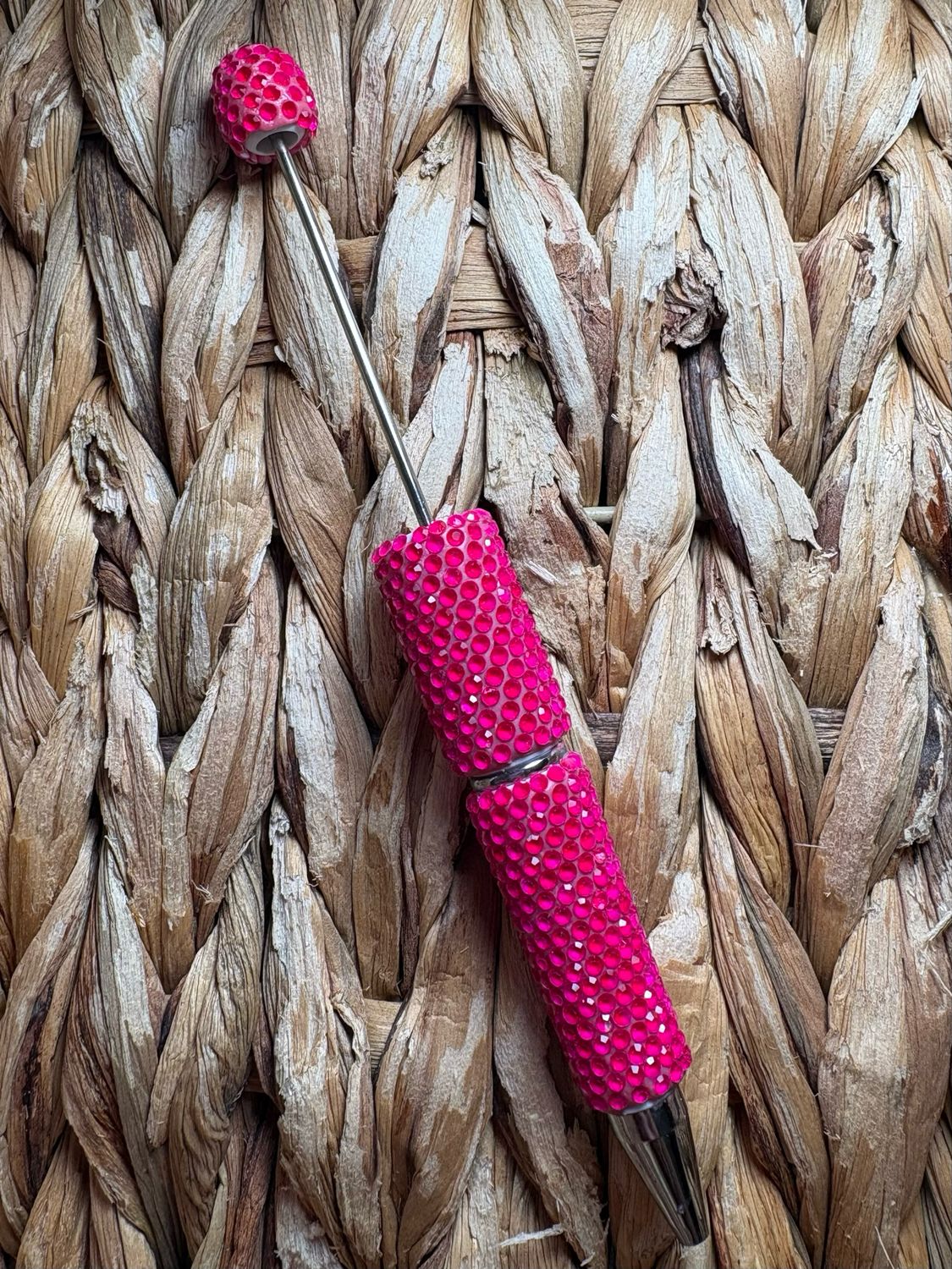 Dark Pink Neon Rhinestone Pen