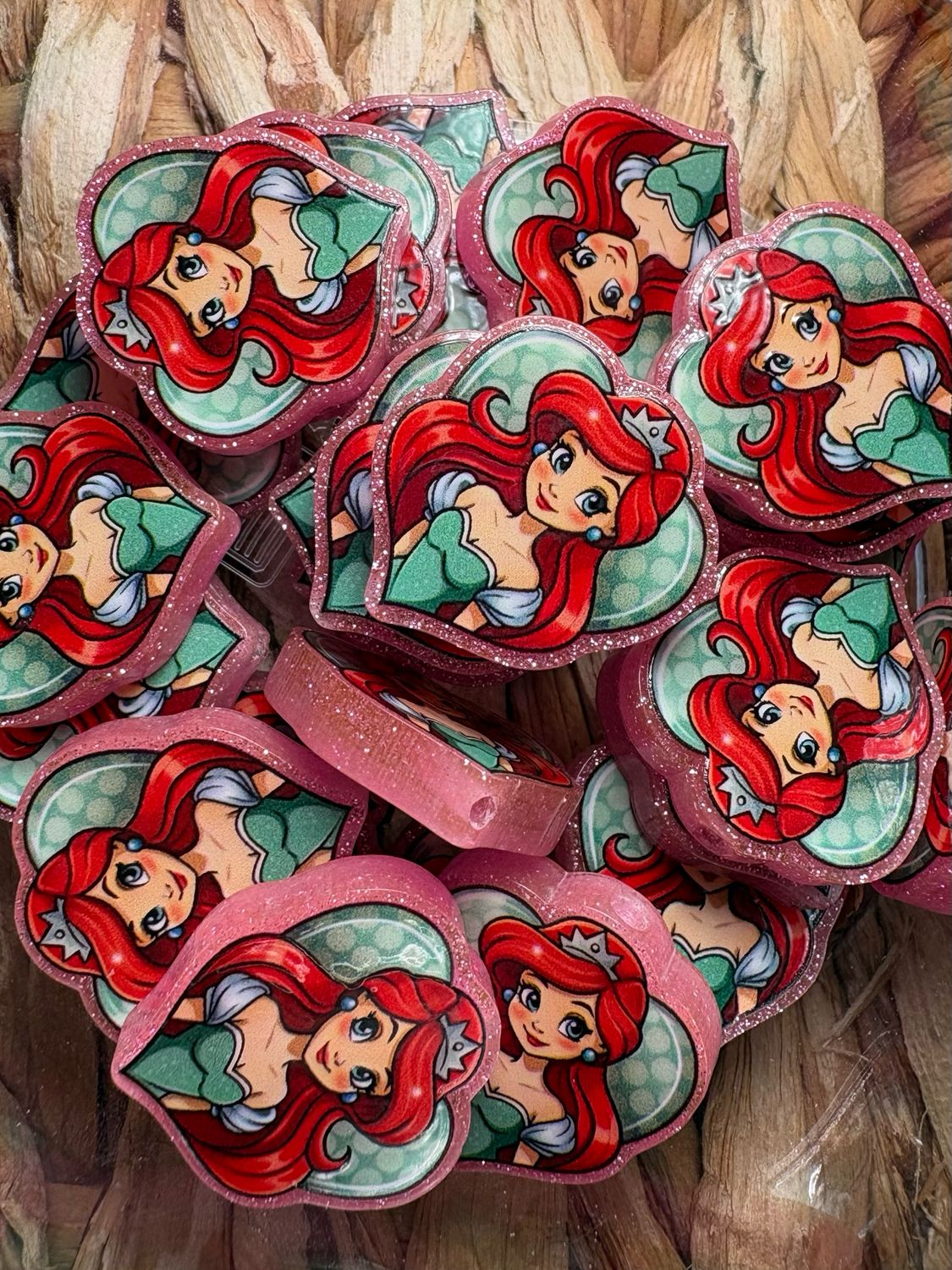 Mermaid Heart Acrylic Focal Bead