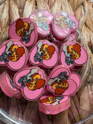 Dogs Heart Acrylic Focal Bead