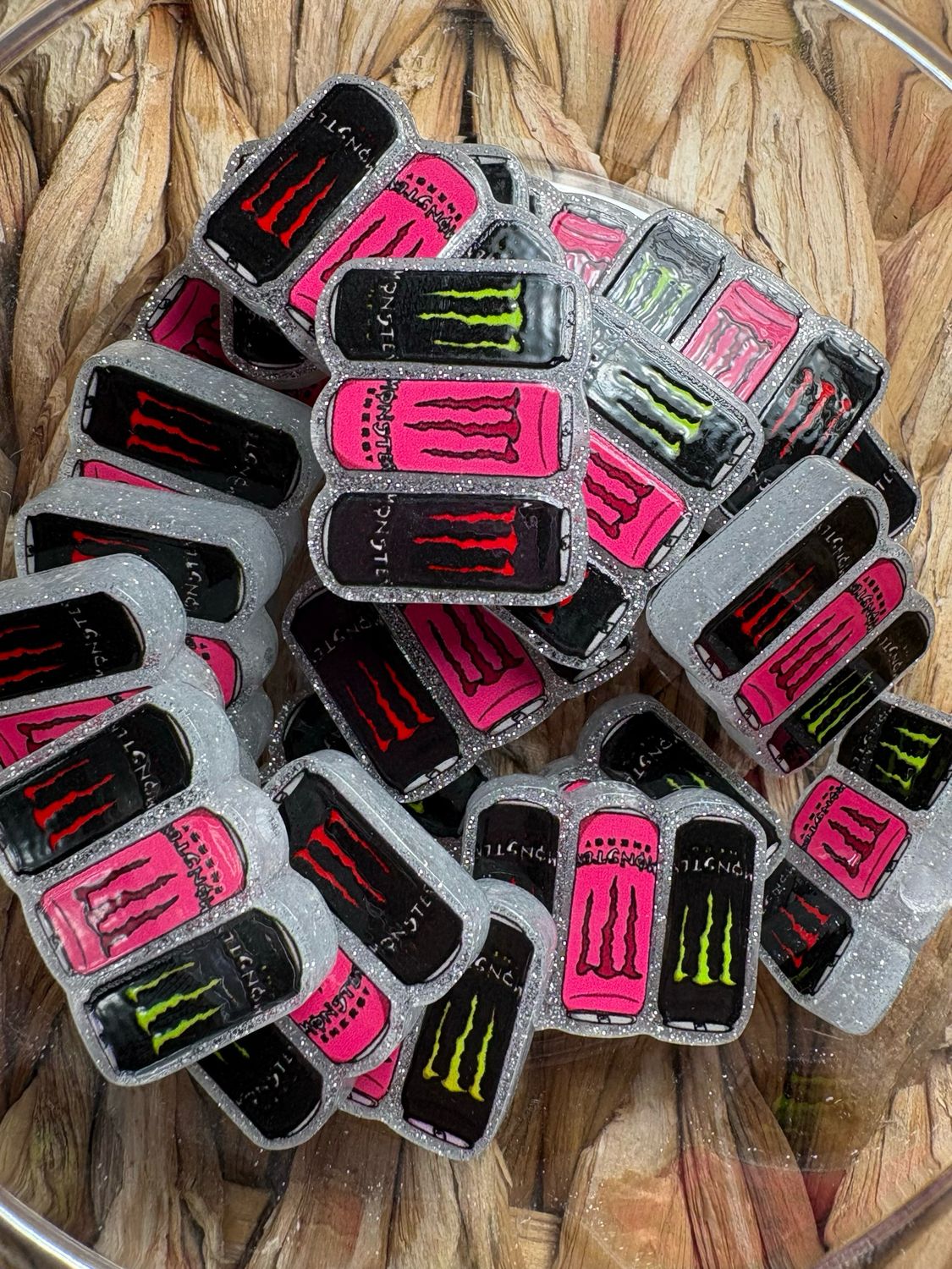 Monster Drink Acrylic Focal Bead