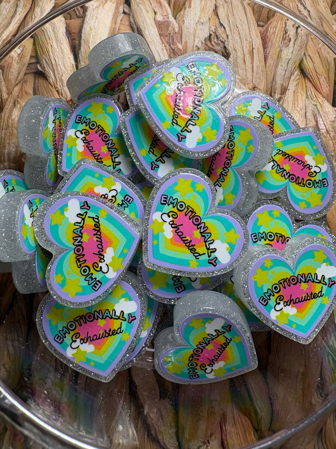 Emotionally Exhausted Acrylic Focal Bead