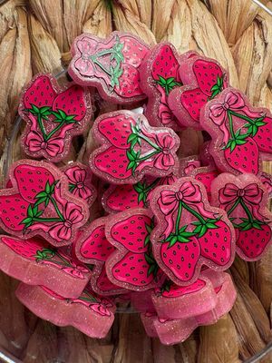 Strawberry Cherries Acrylic Focal Bead