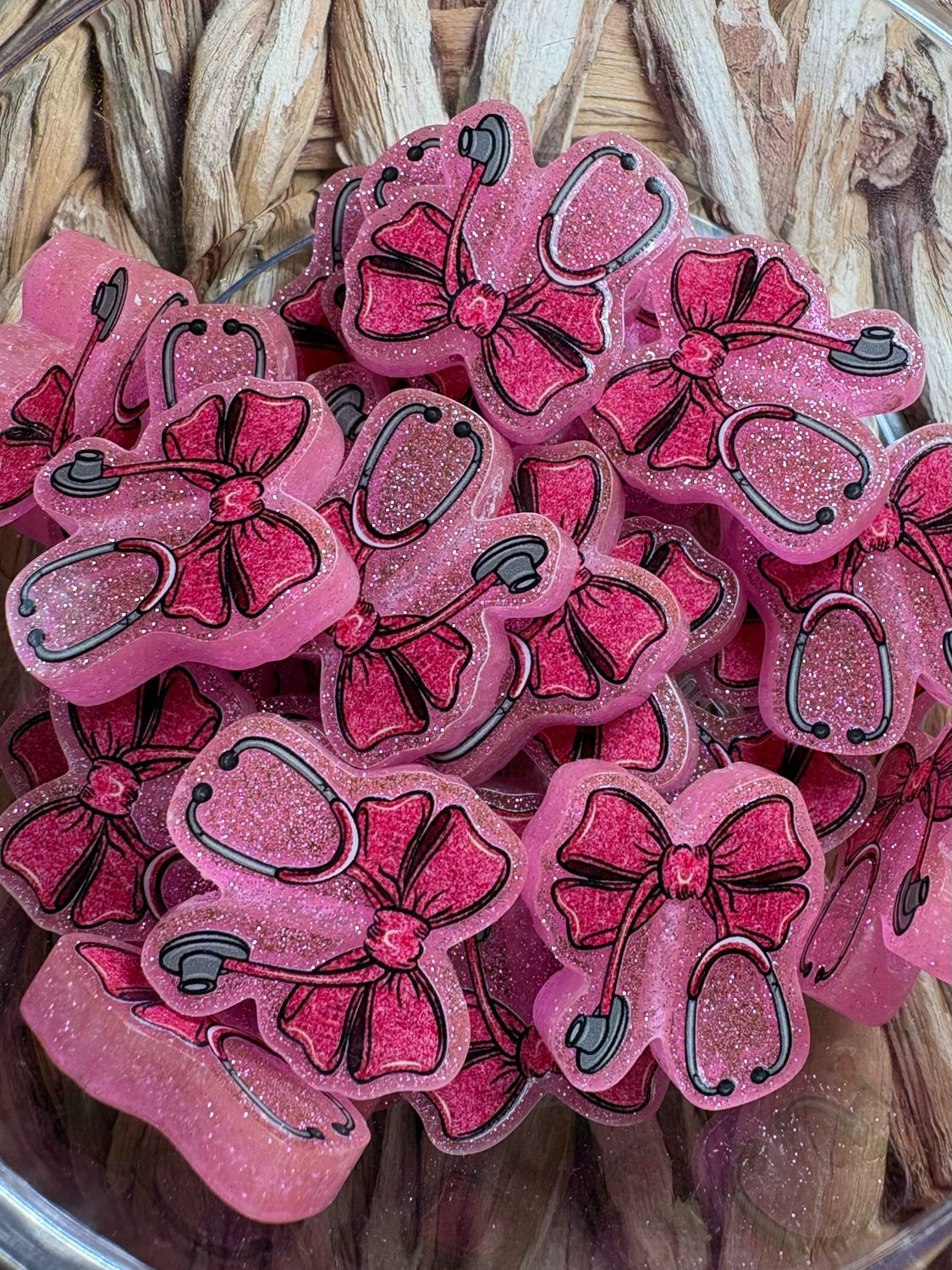 Nurse Bow Acrylic Focal Bead