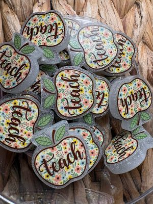 Teach Apple Acrylic Focal Bead