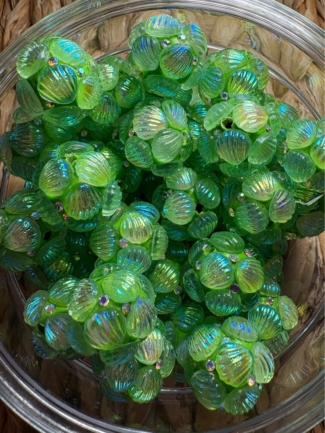 Green Shell Clay Bead