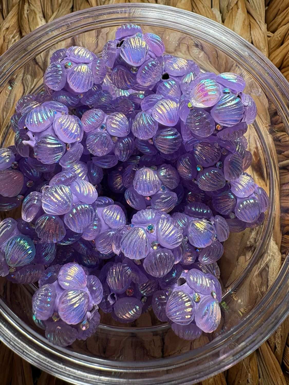 Purple Shell Clay Bead