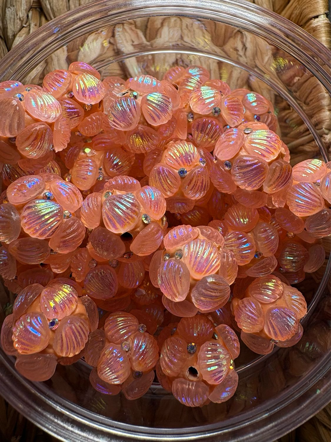 Orange Shell Clay Bead