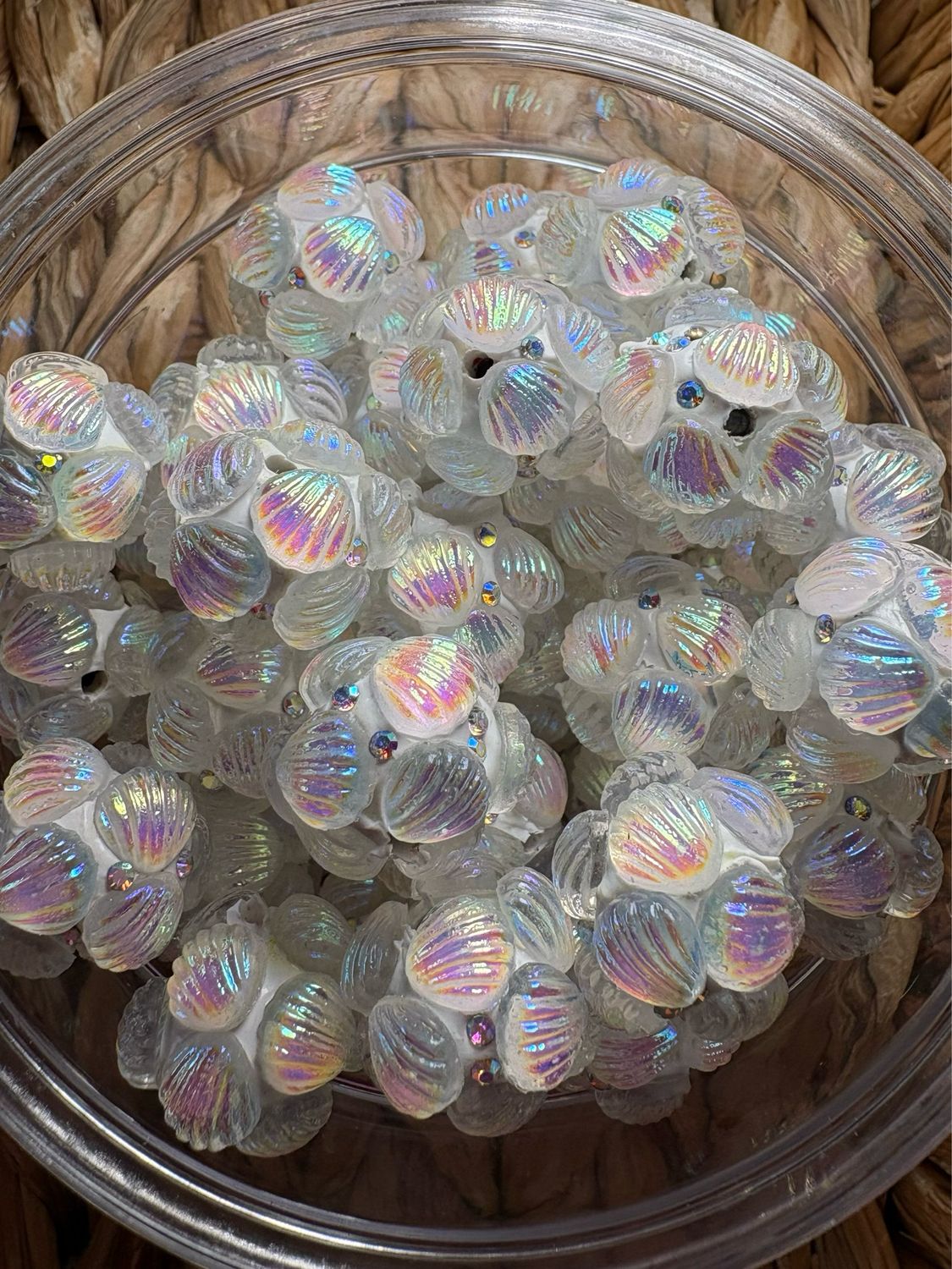 White Shell Clay Bead