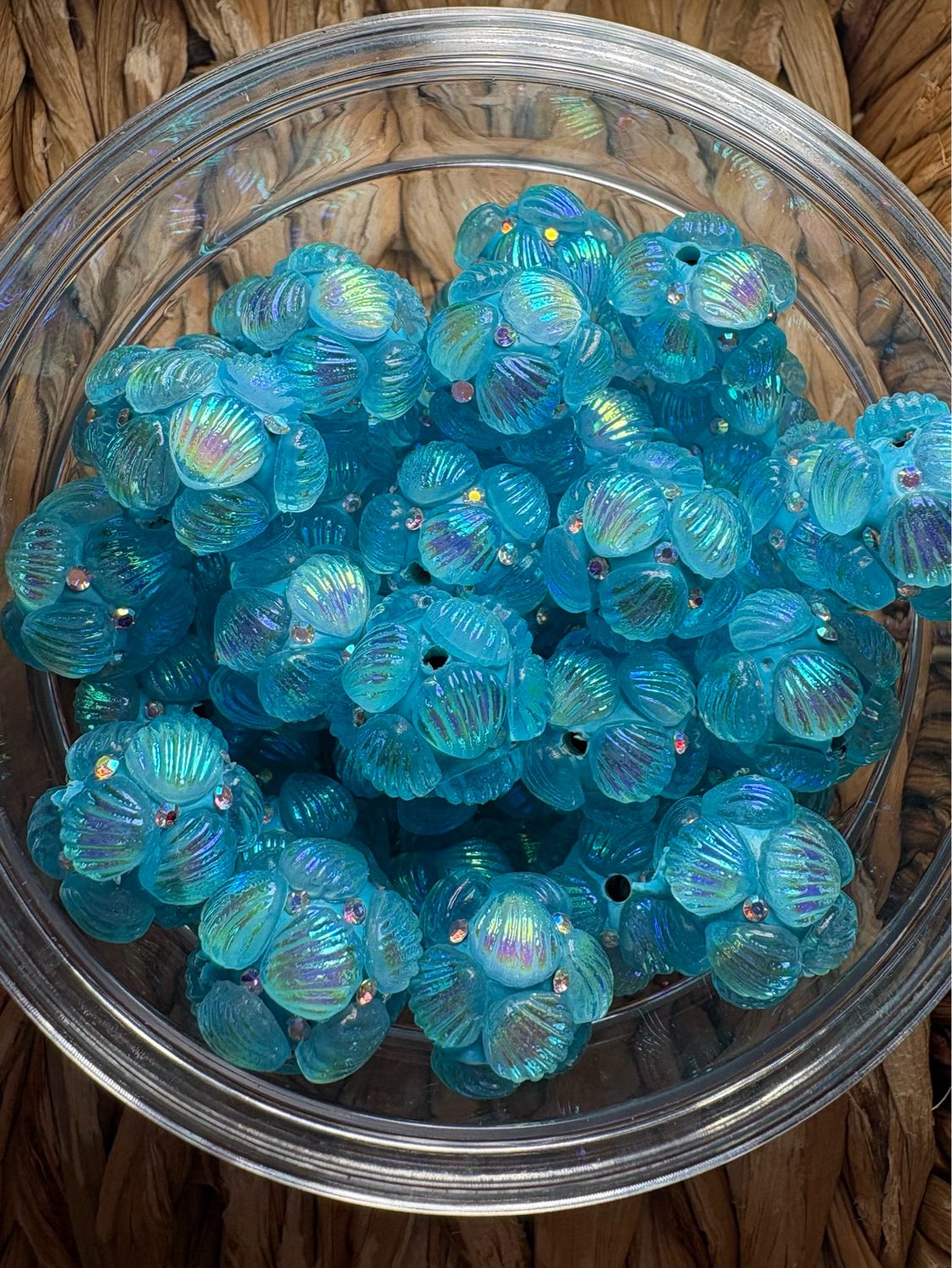 Blue Shell Clay Bead