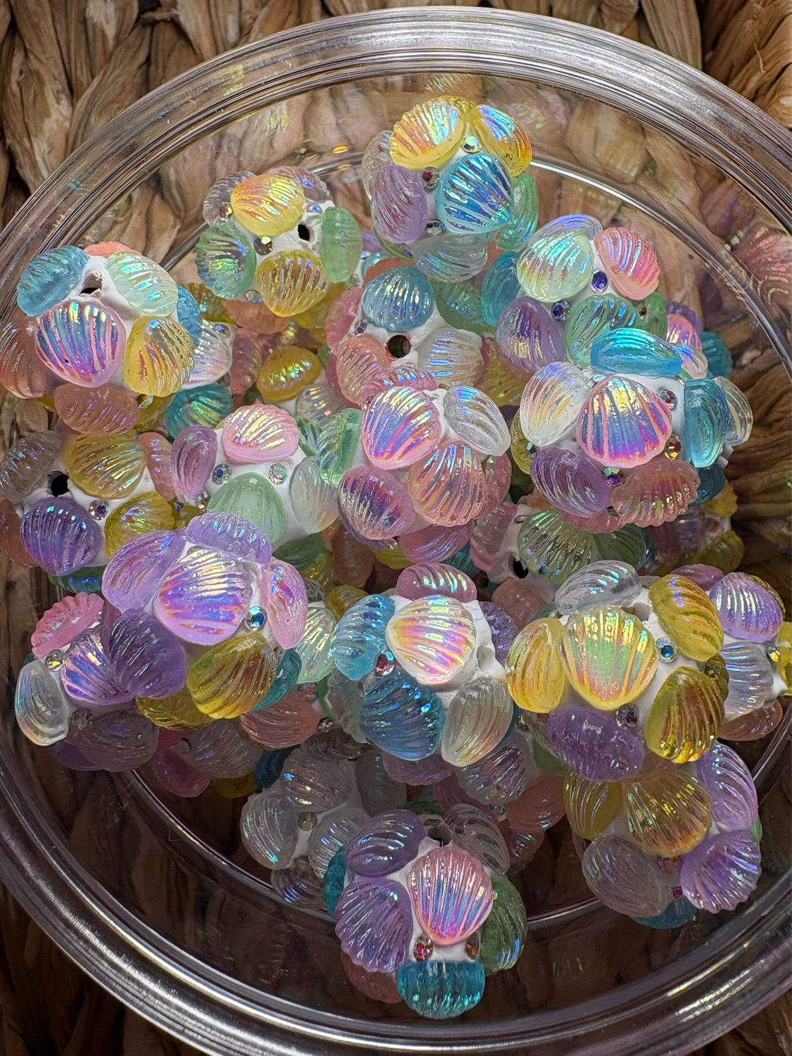 Rainbow Shell Clay Bead
