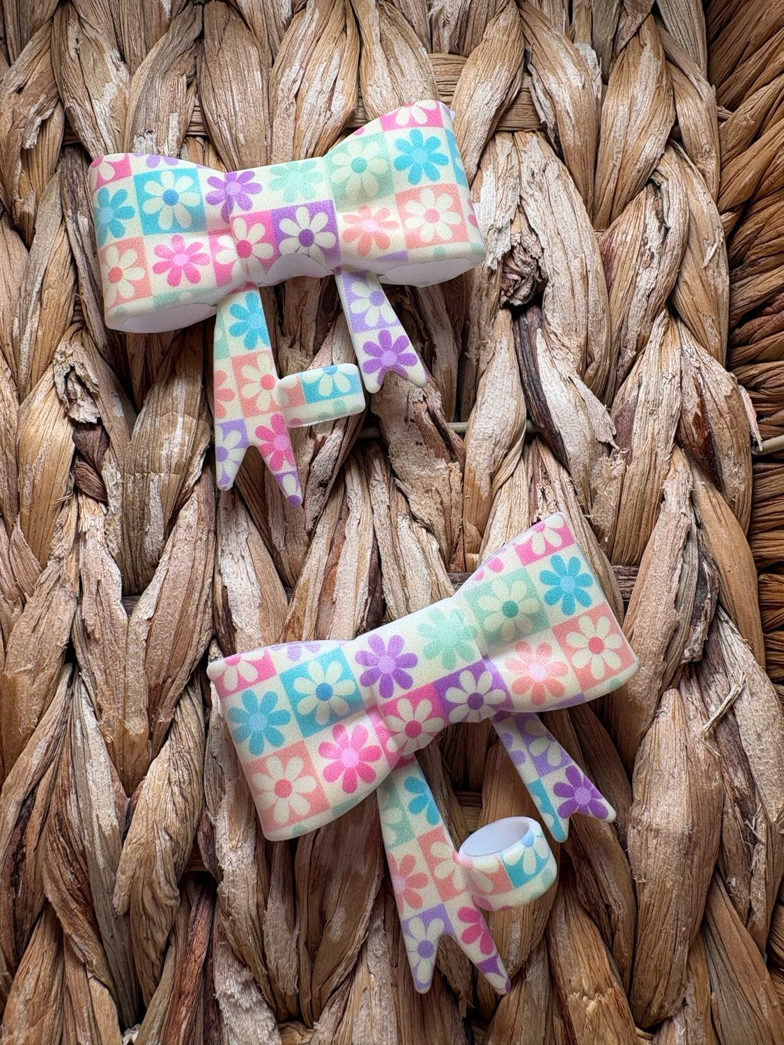 Flowers Bow Focal/Straw Topper