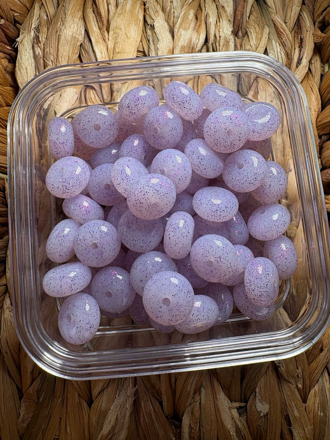 Purple Glitter Abacus Spacer