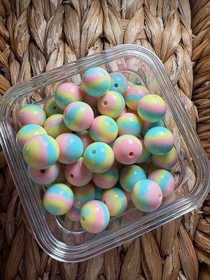 15mm Cotton Candy Liquid Silicone Bead