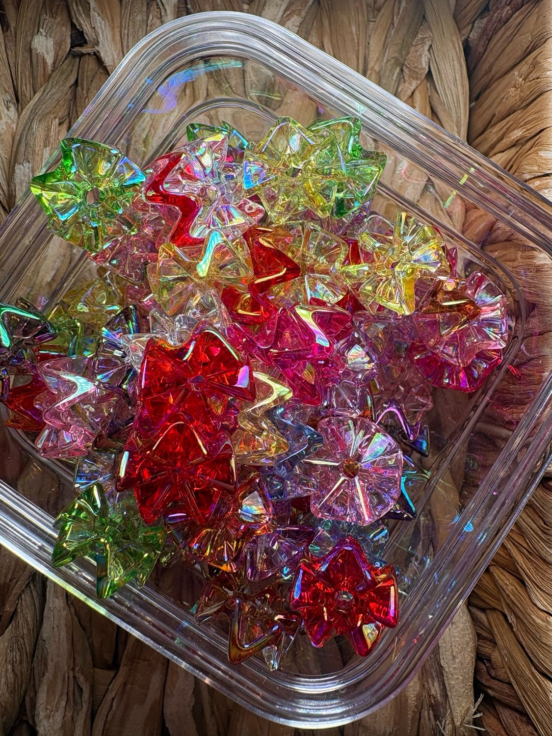Bulk Bag- Clear Shiny Zig Zag Spacers- 100pc- S103