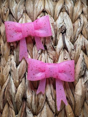 Pink Glitter Bow Straw Topper ST25