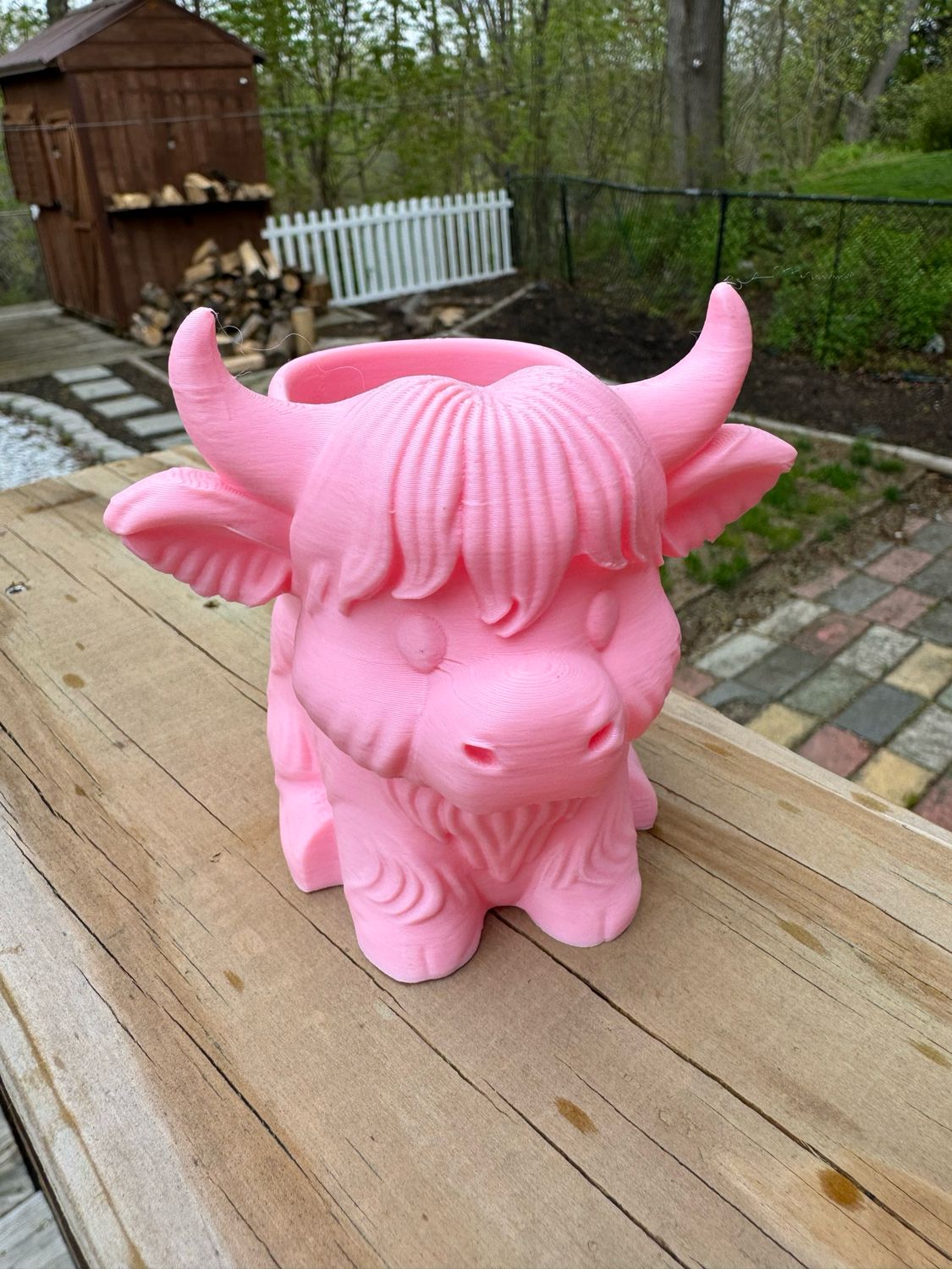 Pink Cow 3d Printed Pen Holder