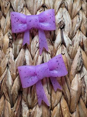 Purple Glitter Bow Straw Topper ST21