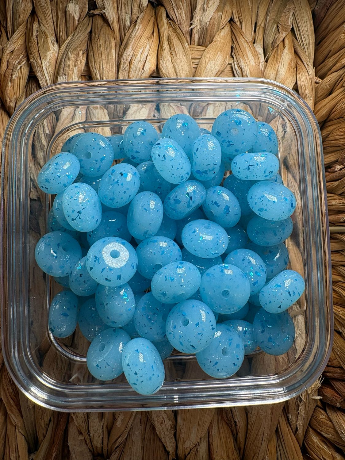 Blue Glitter Abacus Spacer