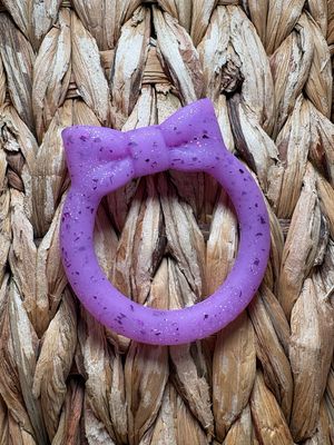 Purple Glitter Silicone Bow Ring