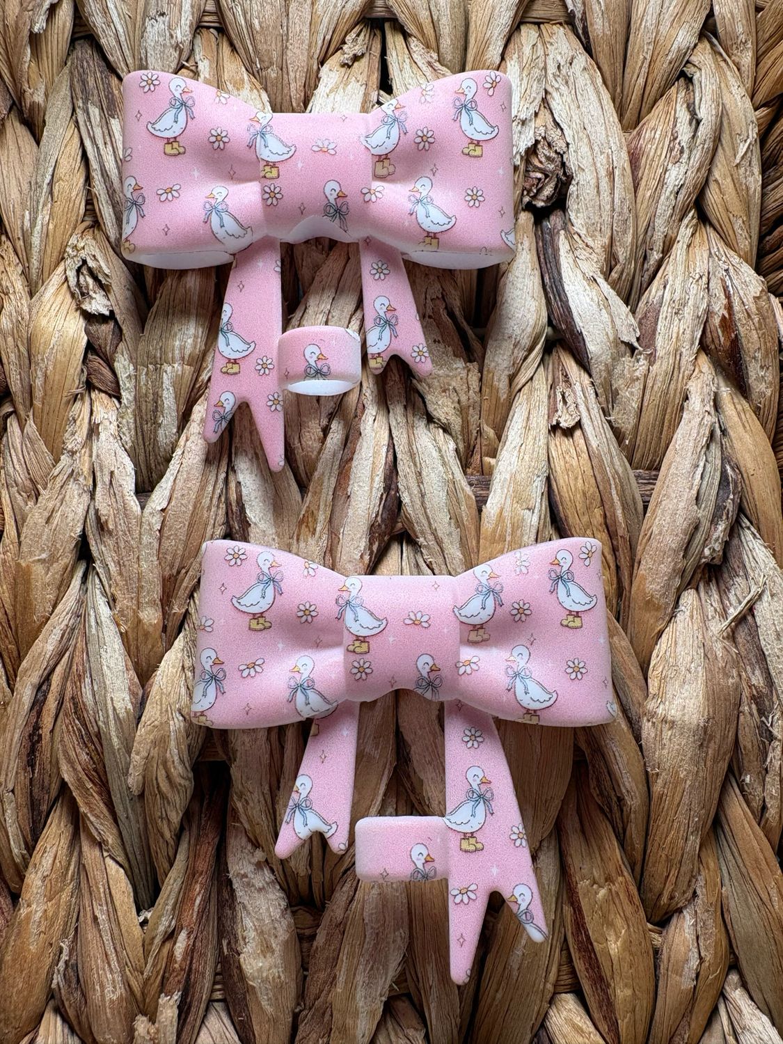 Pink Goose Bow Focal/Straw Topper
