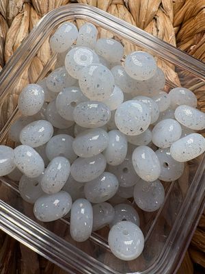 Silver Glitter Silicone Abacus Spacer