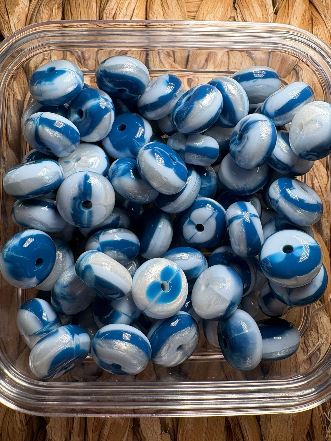 Blue Lagoon Silicone Abacus Spacer